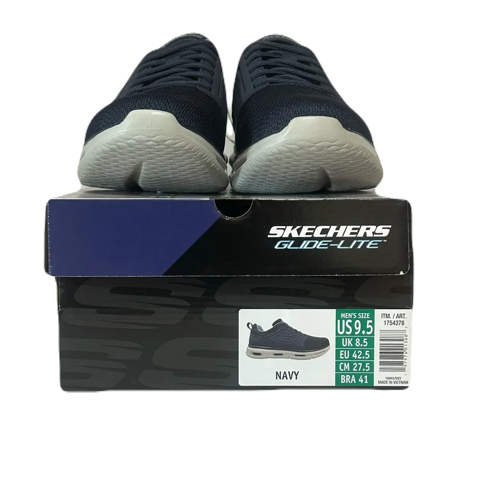 Skechers Glide-Lite Men's Classic Shoes Fit With Memory Foam (Navy, Medium 9.5)